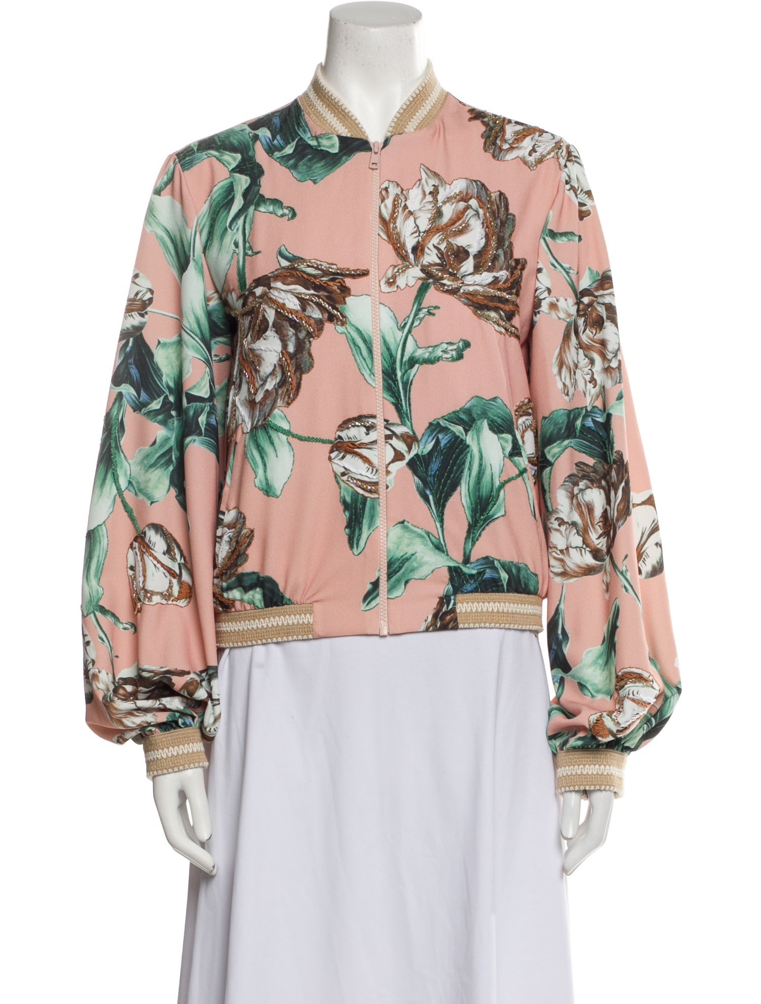 PatBO Floral Print Bomber Jacket