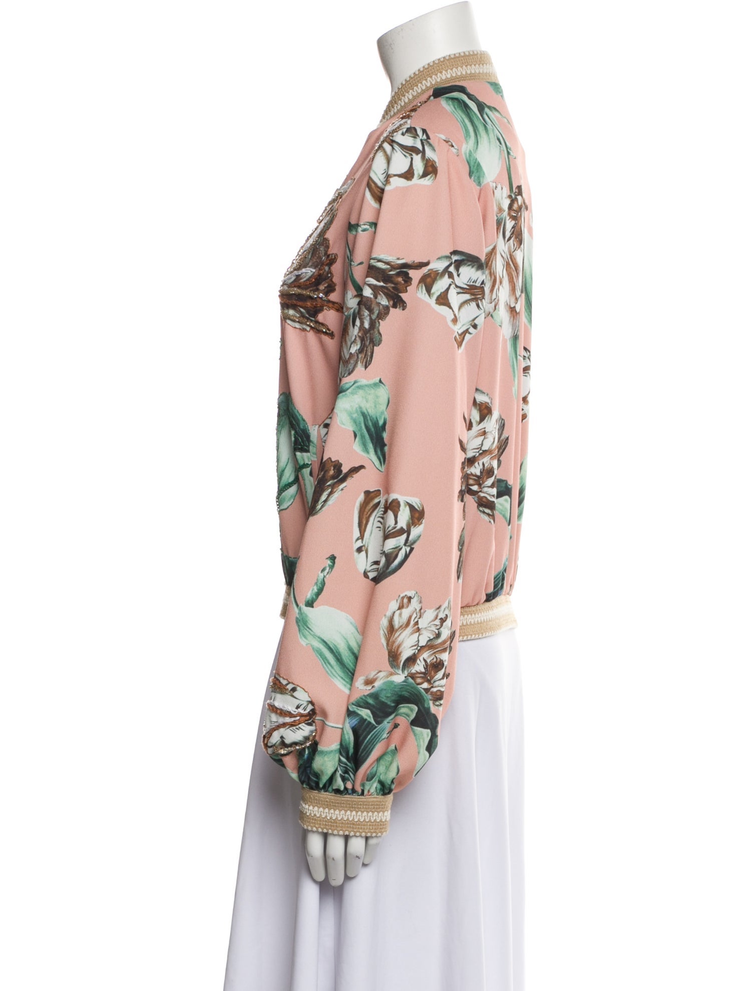 PatBO Floral Print Bomber Jacket