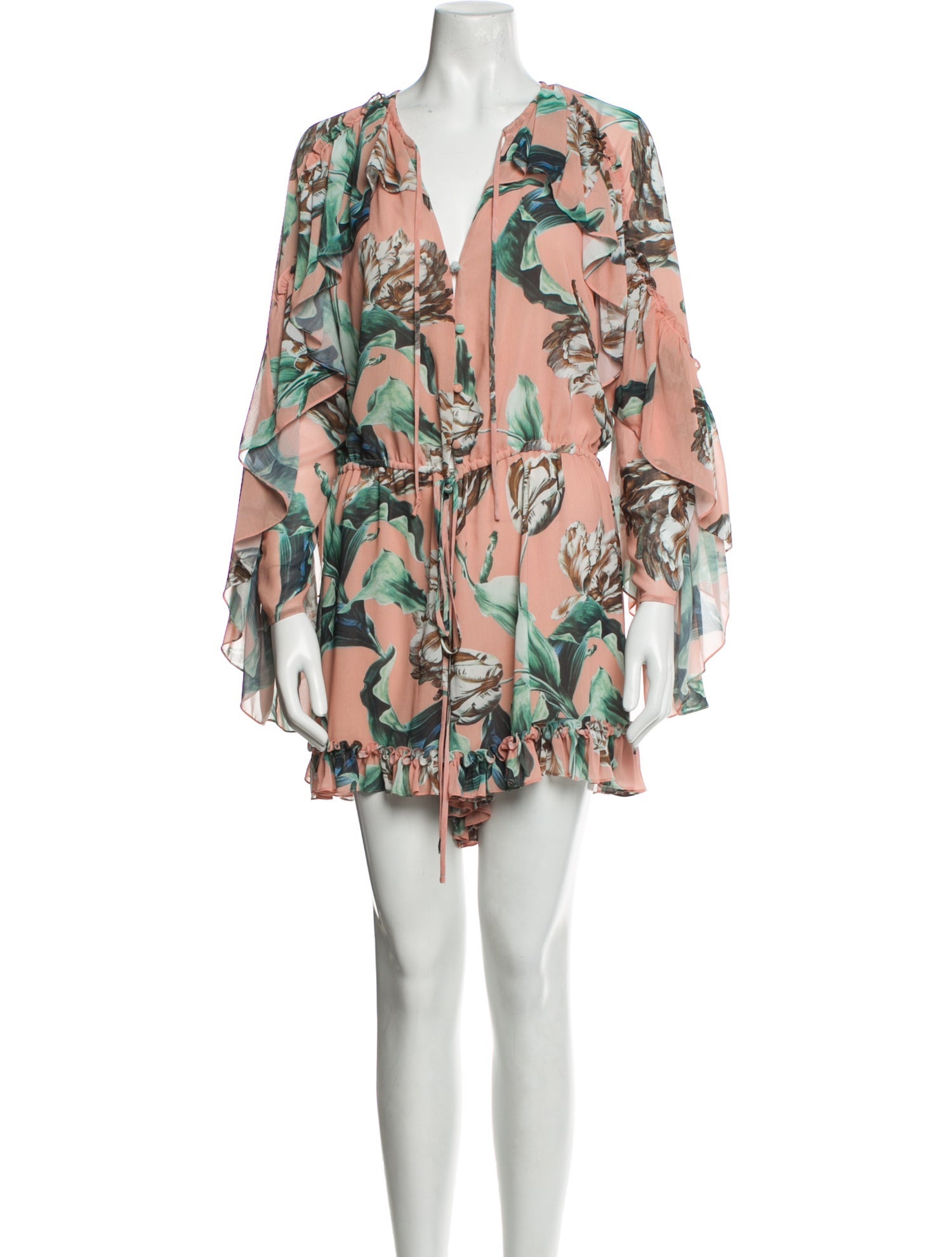 PatBO Floral Print V-Neck Romper