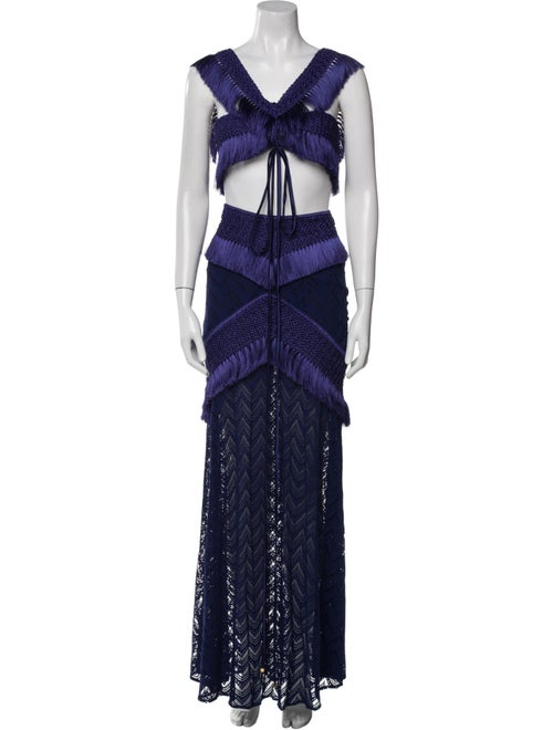 PatBO Fringe Trim Accent Skirt Set