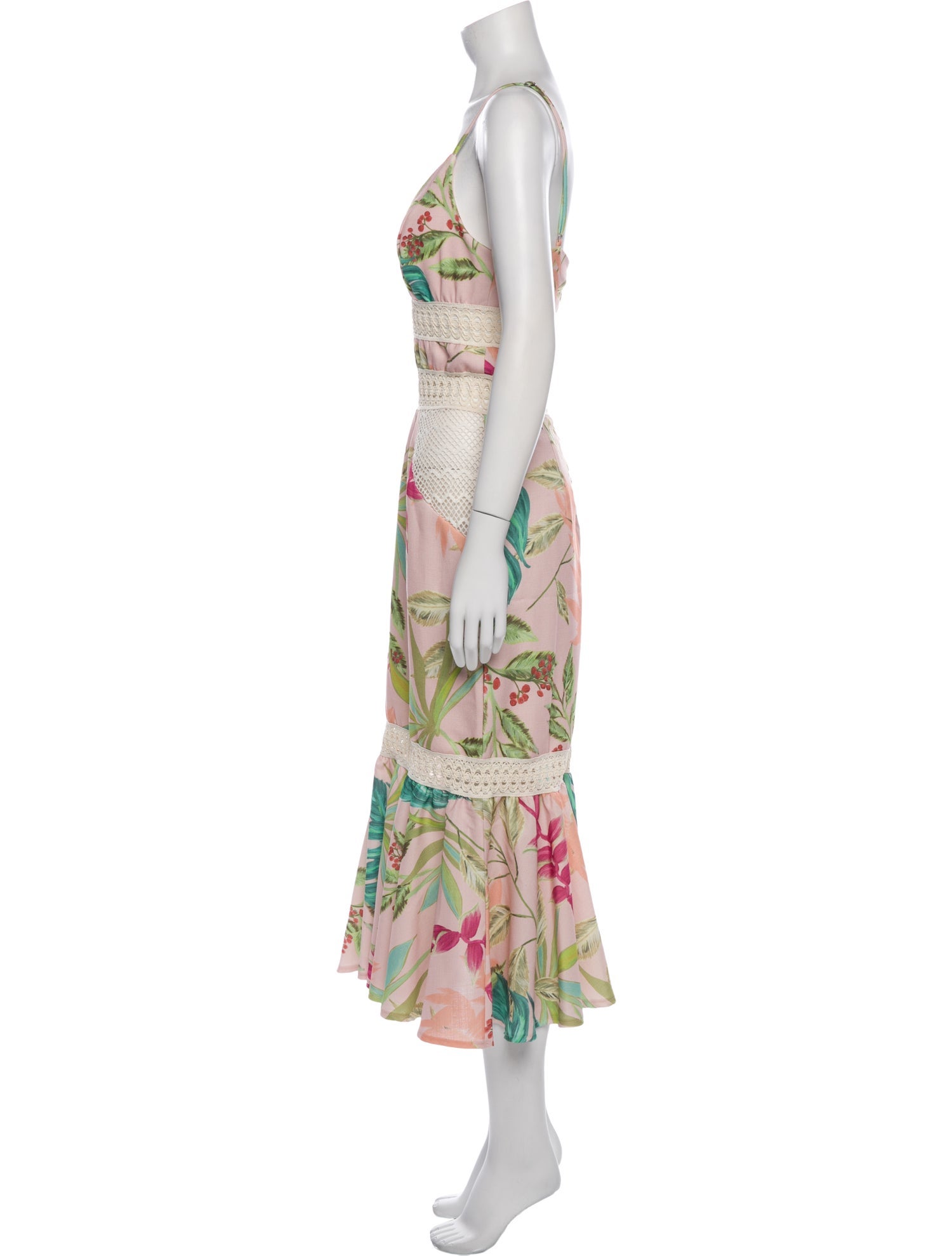 PatBO Floral Print Midi Length Dress w/ Tags