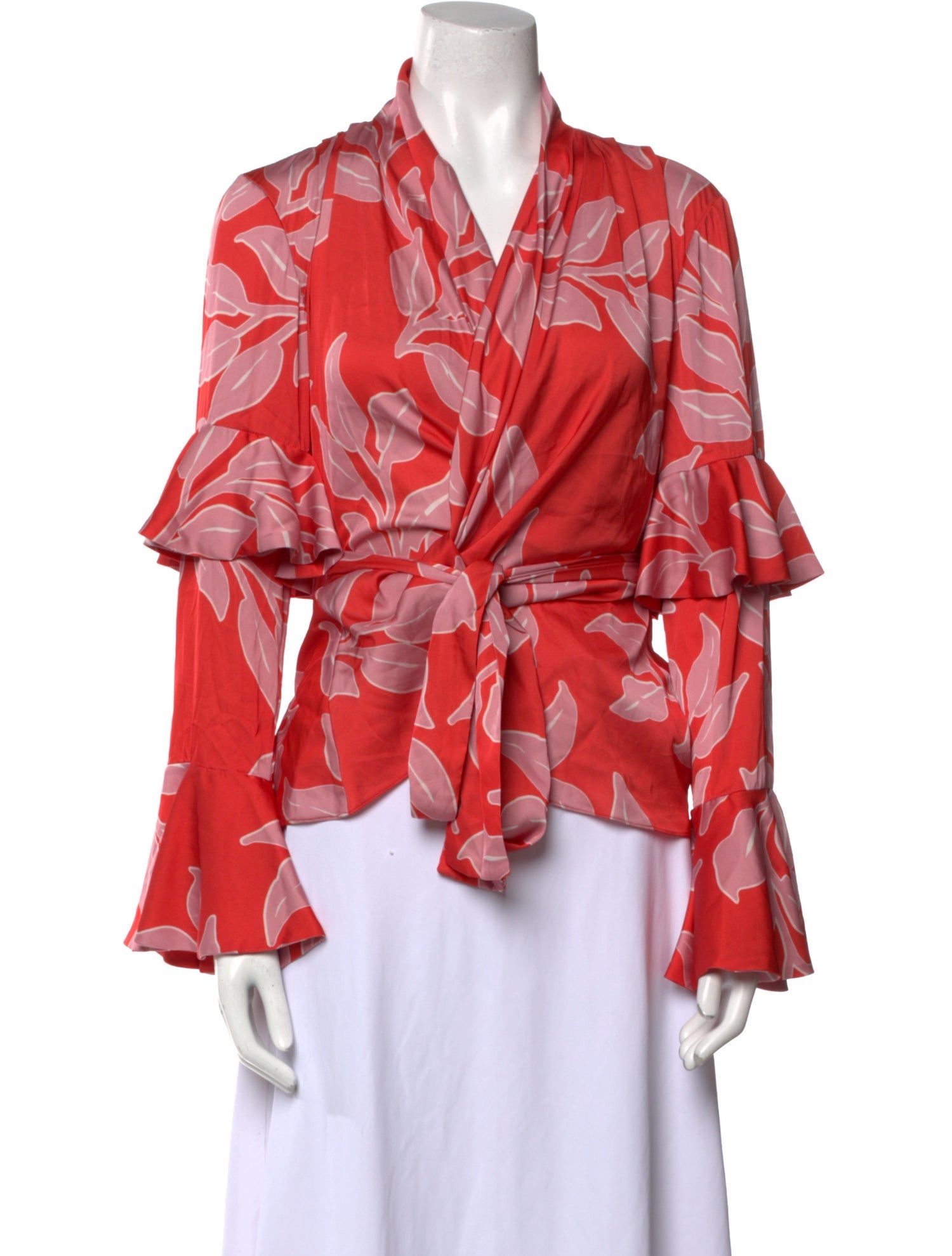 PatBO Floral Print V-Neck Blouse