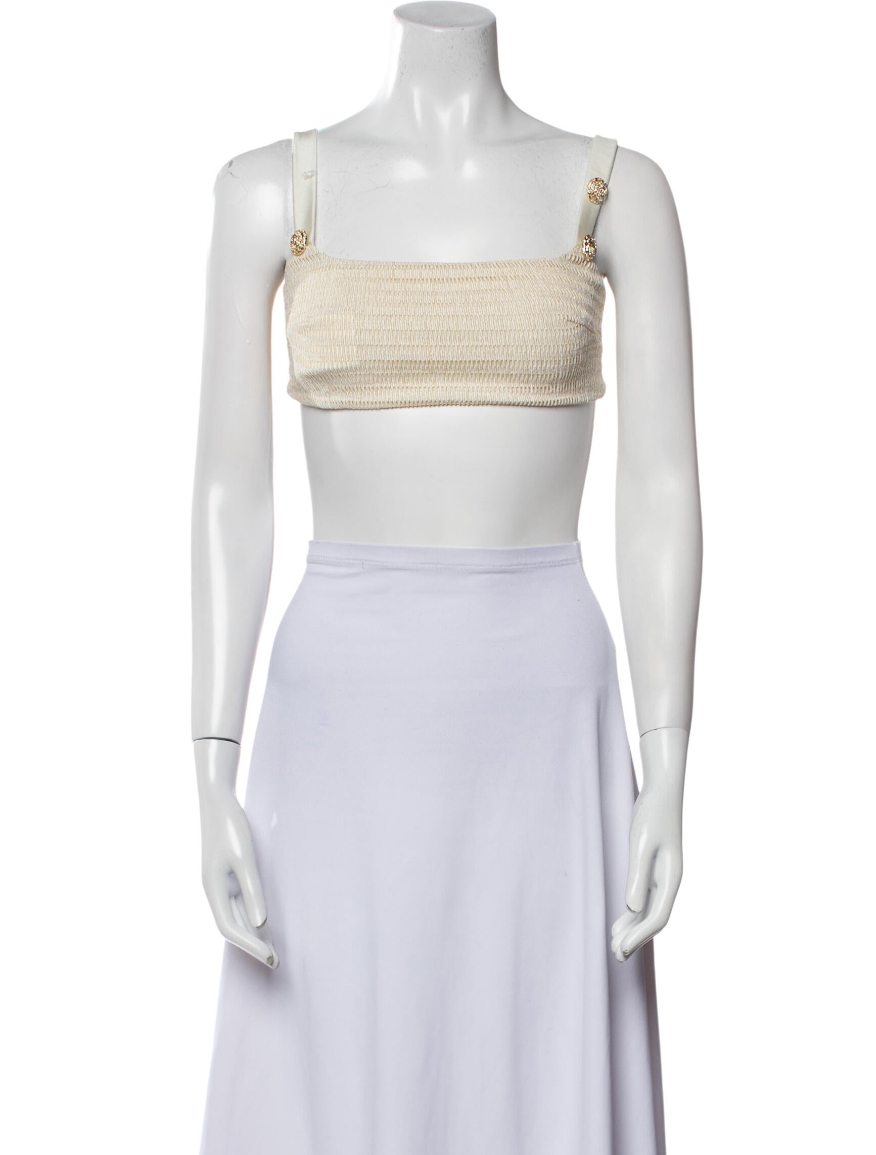 PatBO Square Neckline Sleeveless Crop Top