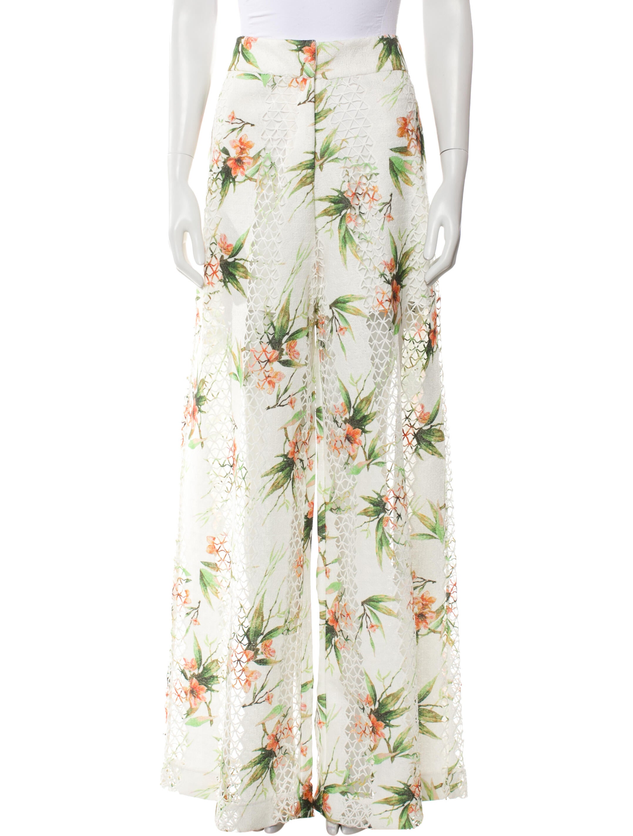 PatBO Floral Print Wide Leg Pants