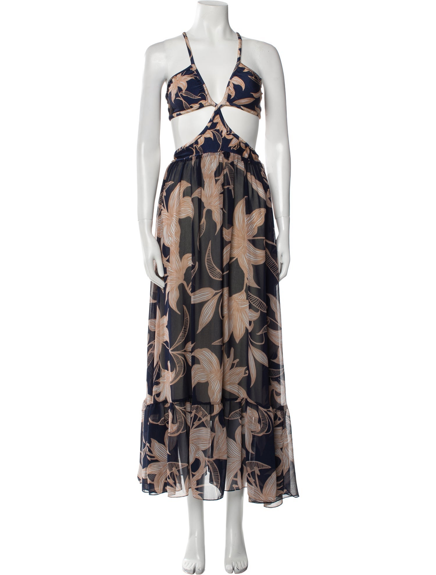 PatBO Floral Print Long Dress