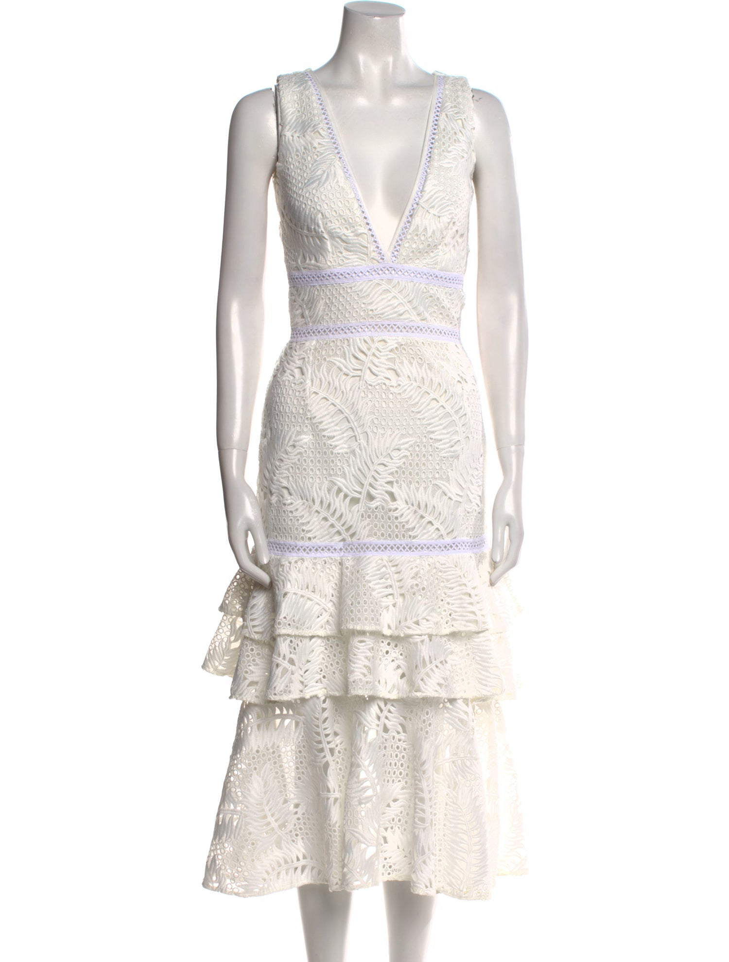 PatBO Lace Pattern Midi Length Dress