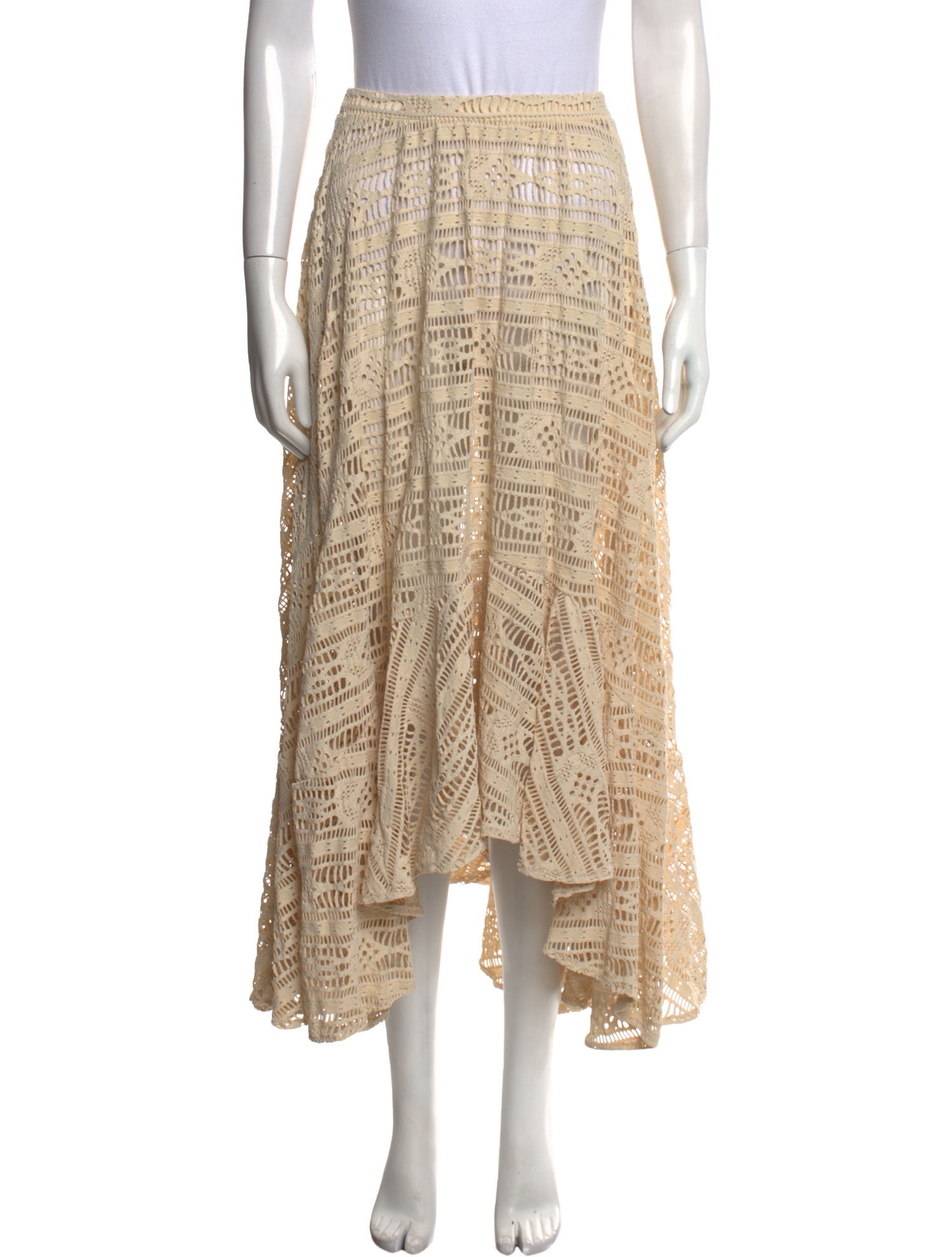 PatBO Lace Pattern Midi Length Skirt