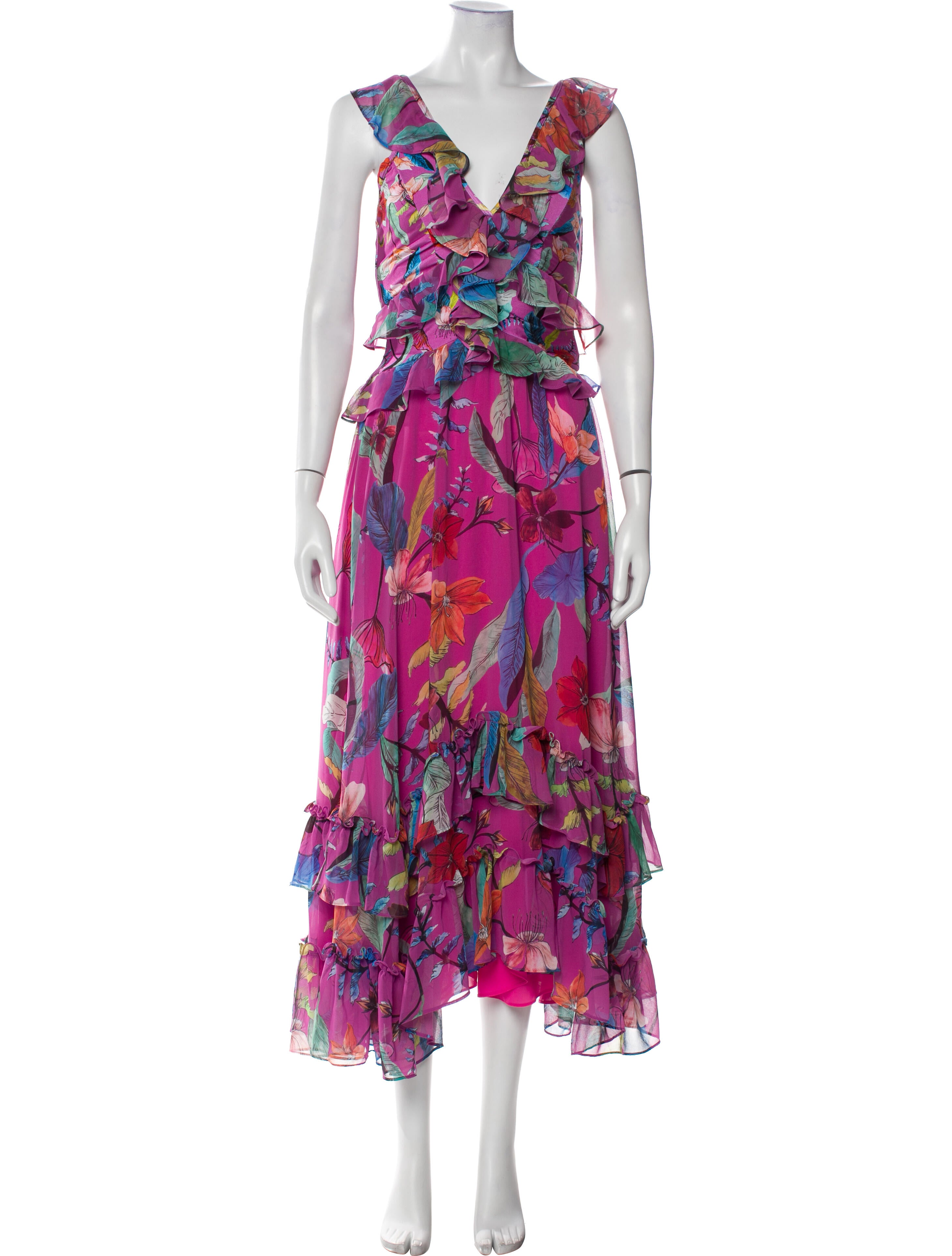 PatBO Floral Print Midi Length Dress w/ Tags