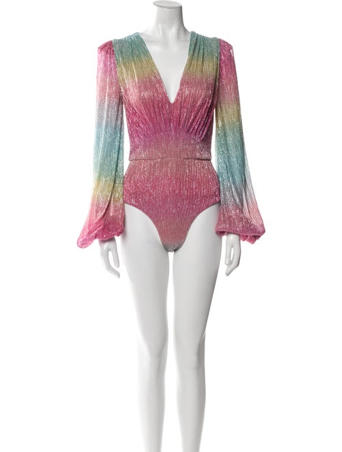 PatBO Printed V-Neck Bodysuit
