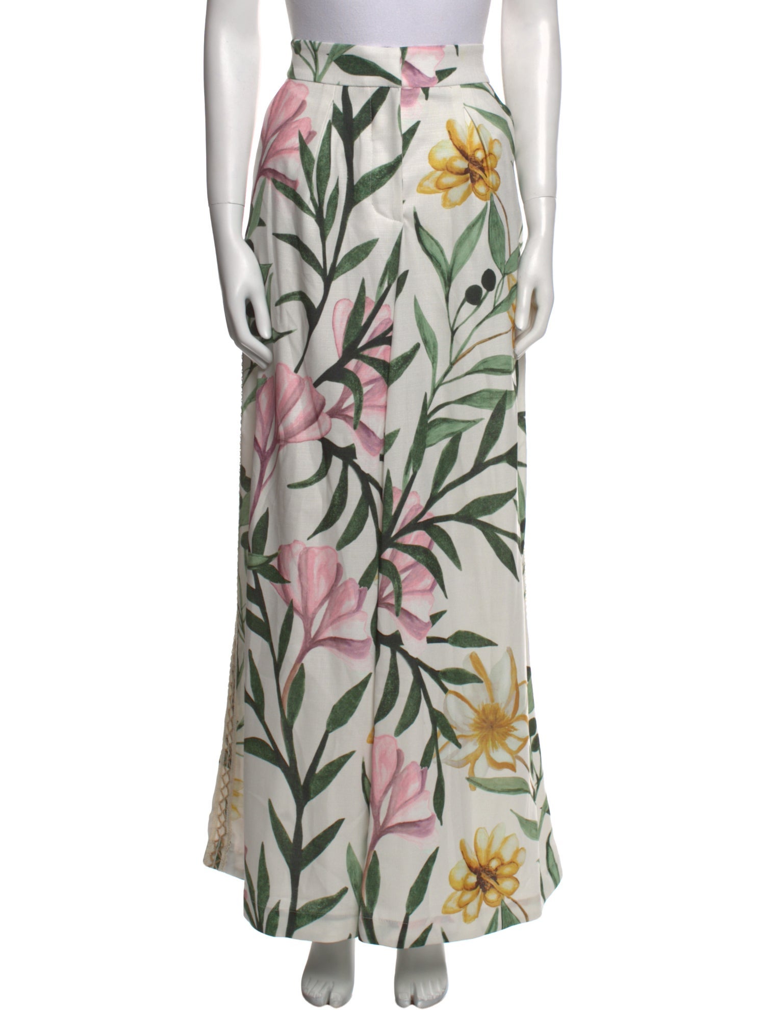 PatBO Floral Print Wide Leg Pants