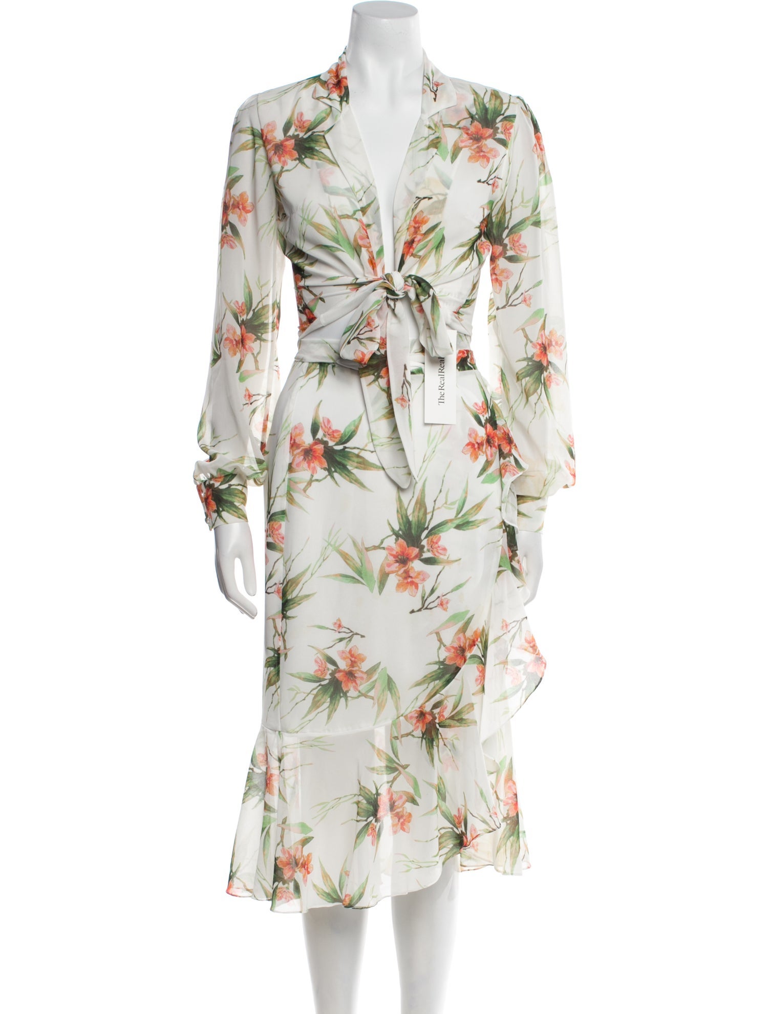 PatBO Floral Print Ruffle Embellishment Skirt Set