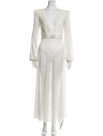 PatBO V-Neck Midi Length Dress