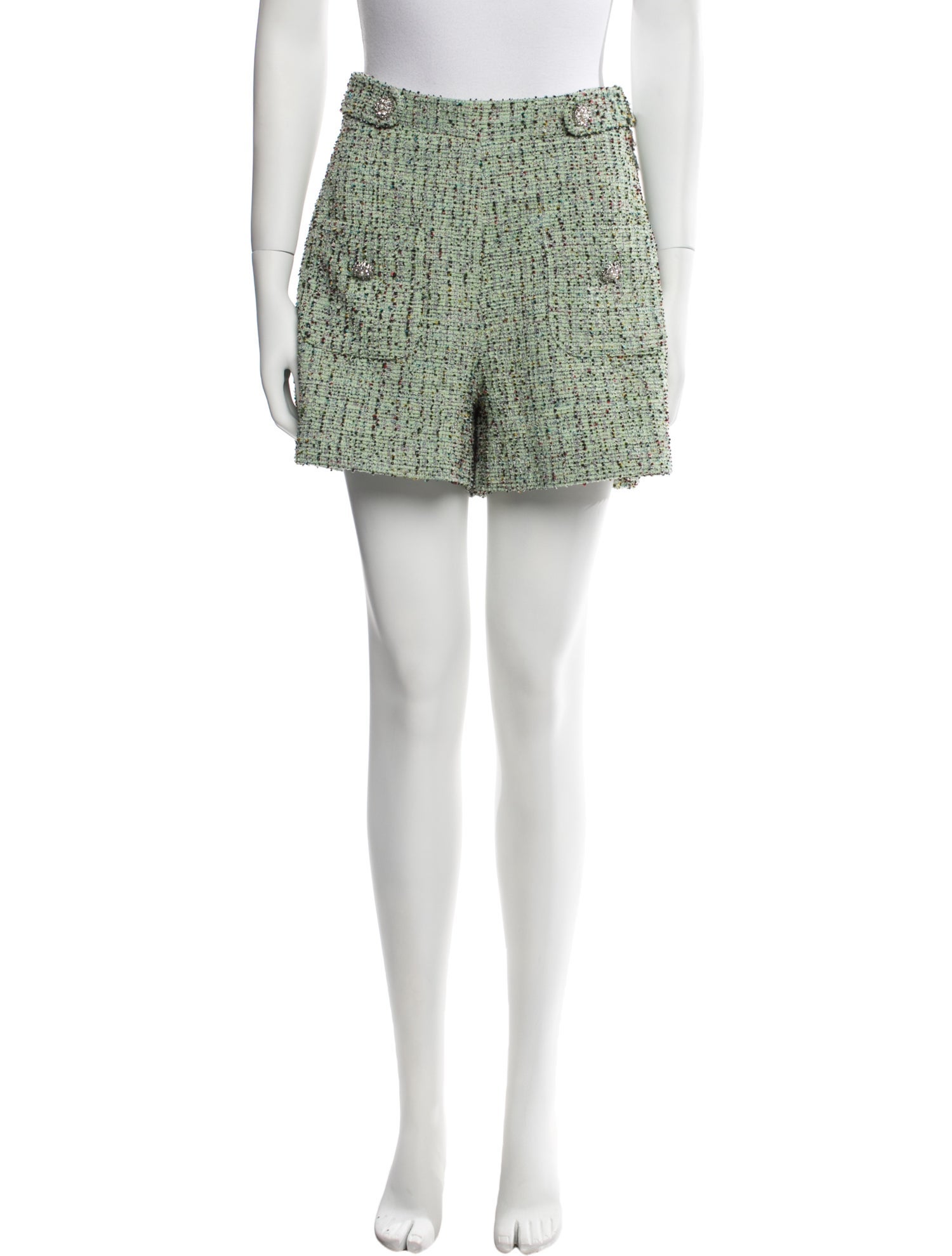 PatBO Tweed Pattern Mini Shorts