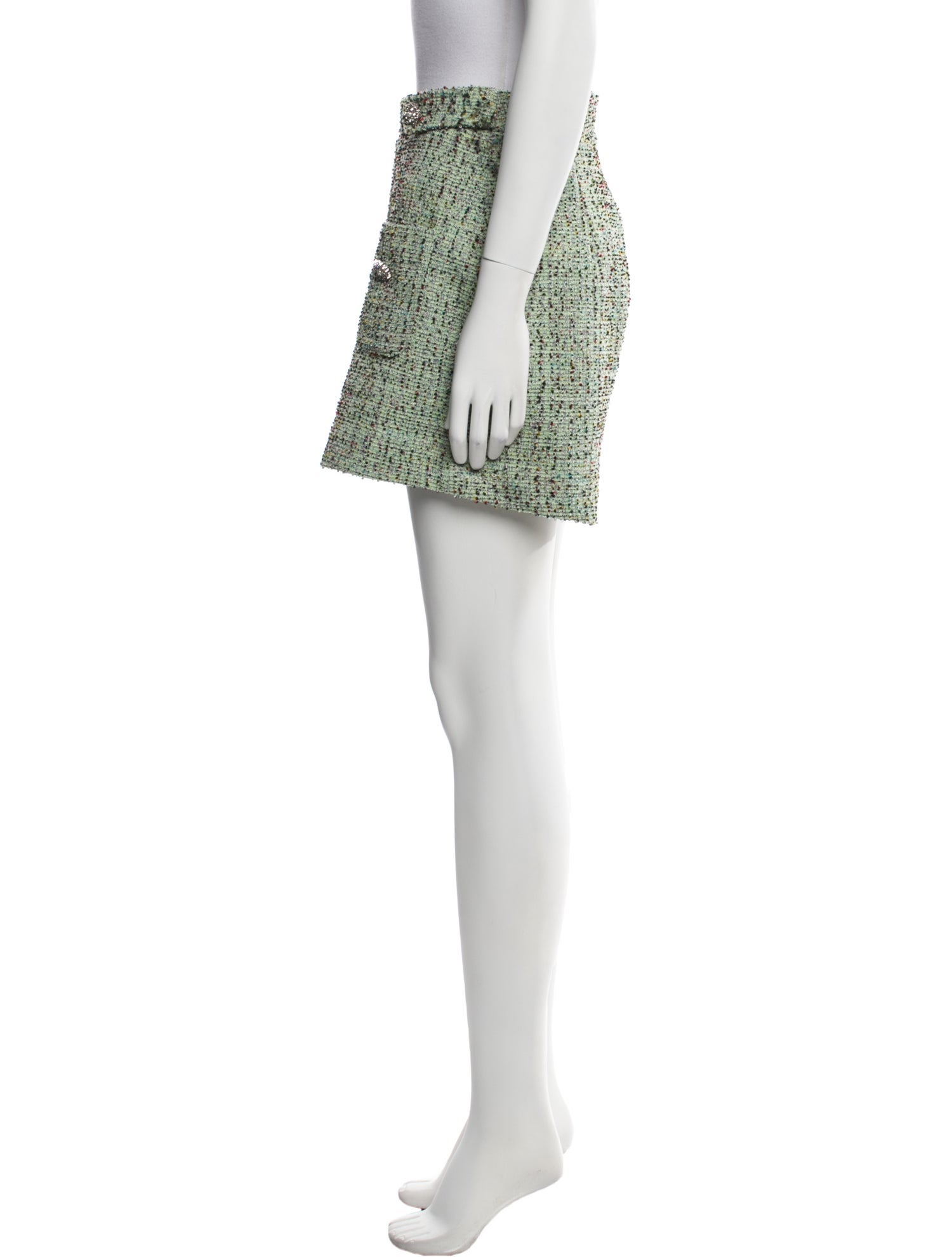 PatBO Tweed Pattern Mini Shorts