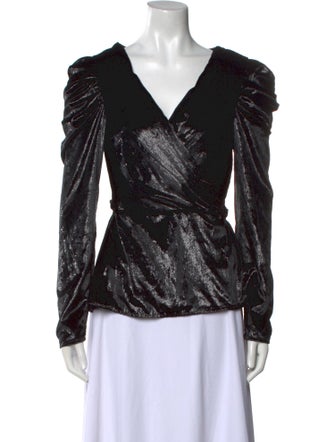 PatBO V-Neck Long Sleeve Blouse