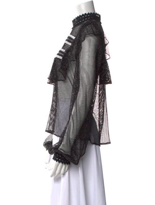 PatBO Mesh Printed Blouse