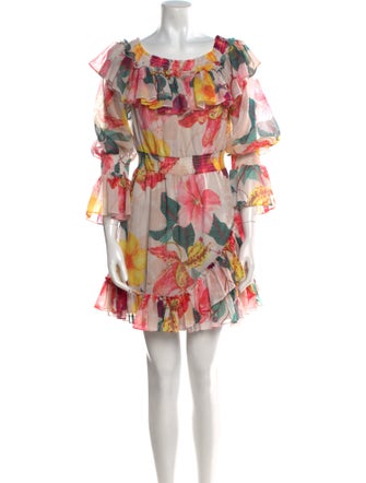 PatBO Floral Print Mini Dress