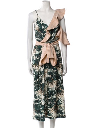 PatBO Printed V-Neck Jumpsuit