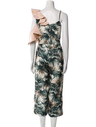 PatBO Printed V-Neck Jumpsuit