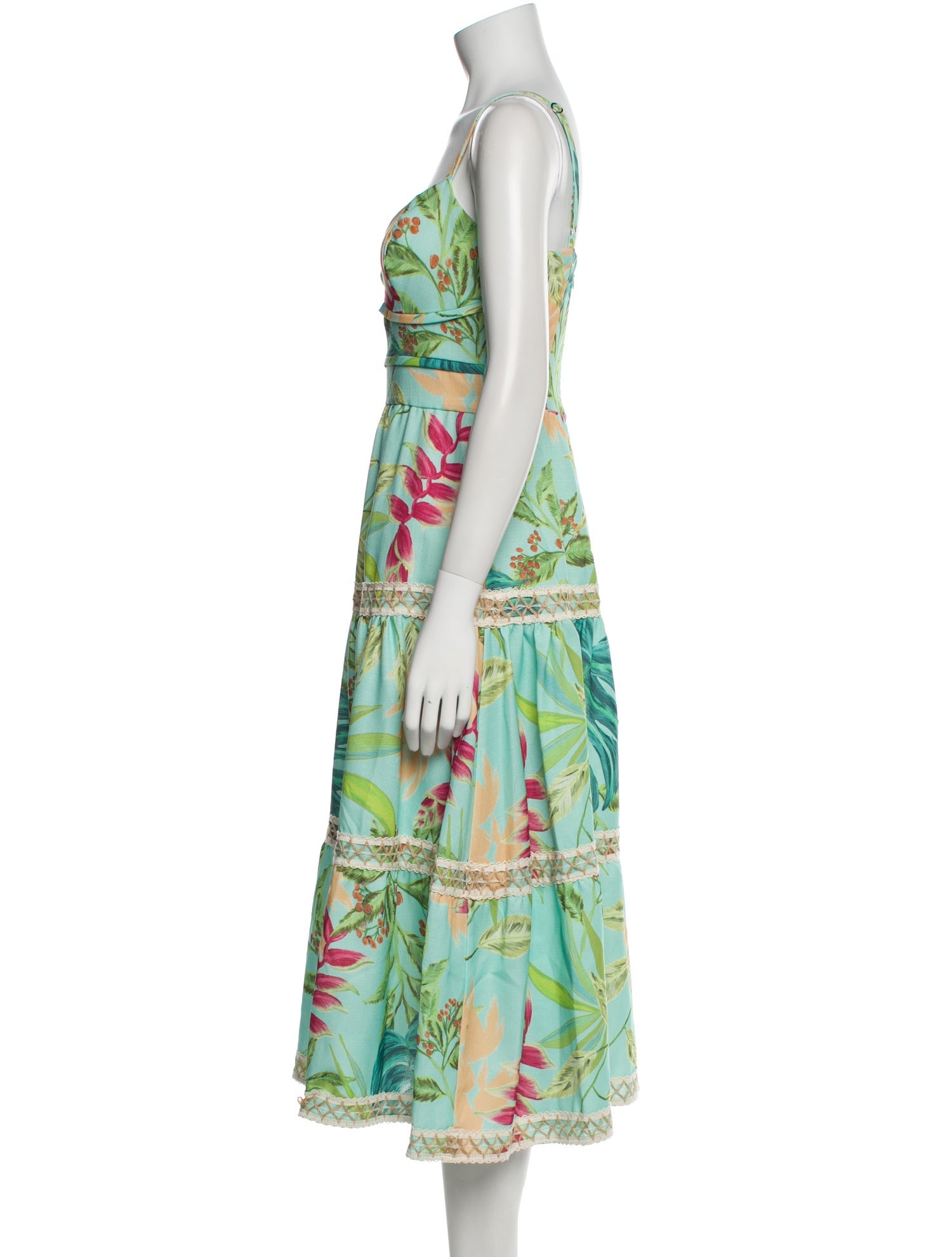 PatBO Floral Print Midi Length Dress