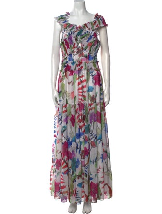 PatBO Floral Print Long Dress