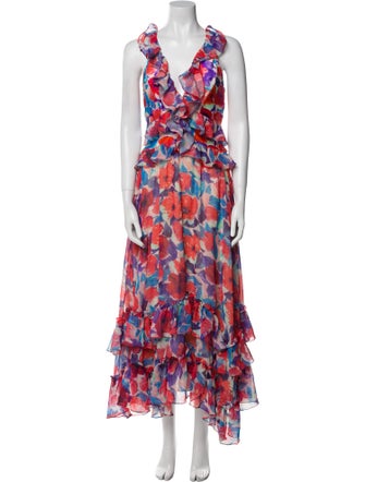 PatBO Floral Print Midi Length Dress