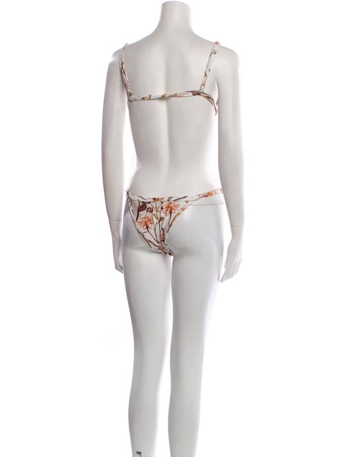 PatBO Floral Print Braided Accents Bikini