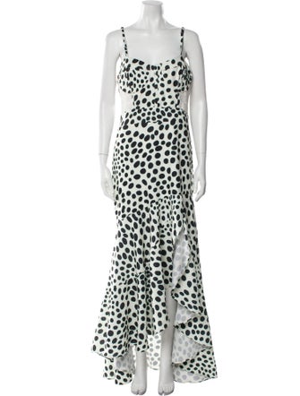 PatBO Polka Dot Print Long Dress