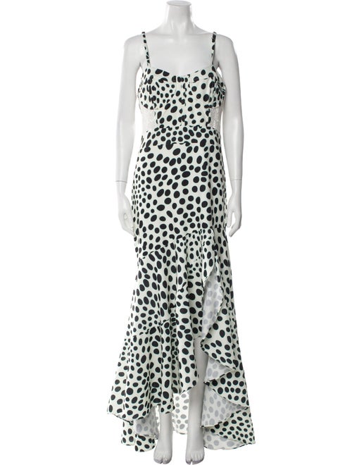 PatBO Polka Dot Print Long Dress