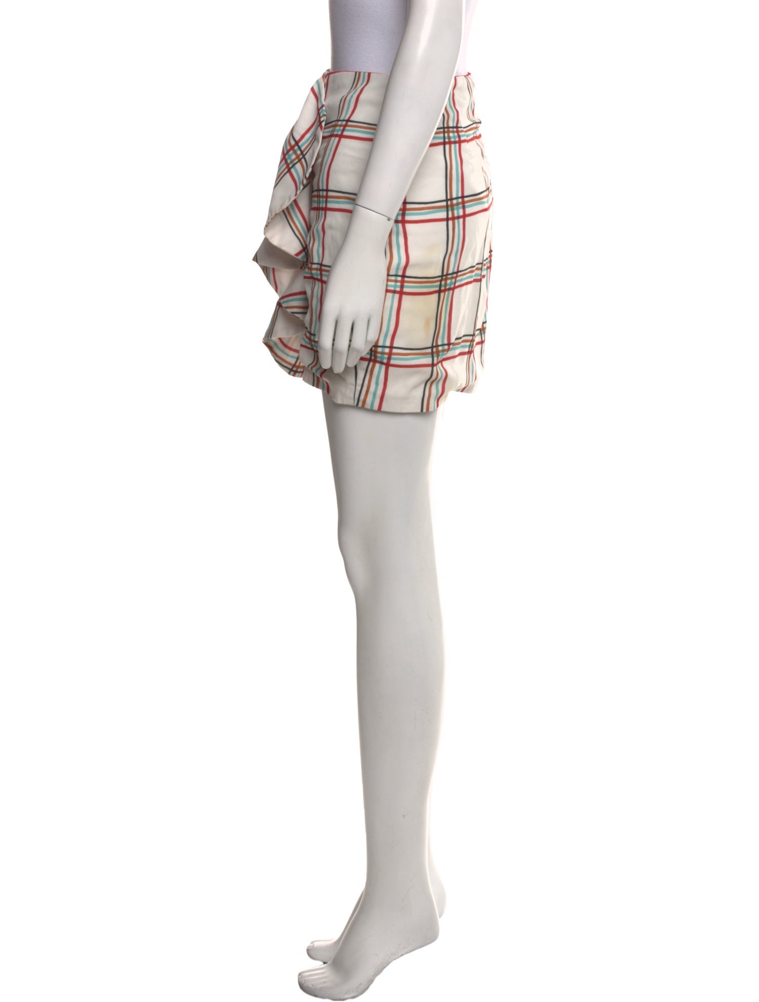 PatBO Plaid Print Mini Skirt