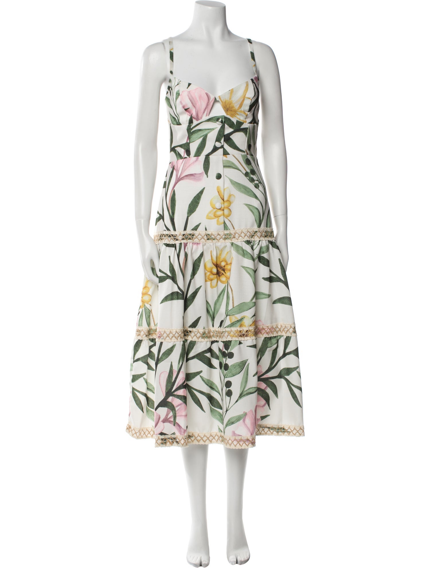 PatBO Floral Print Midi Length Dress
