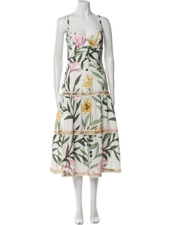 PatBO Floral Print Midi Length Dress