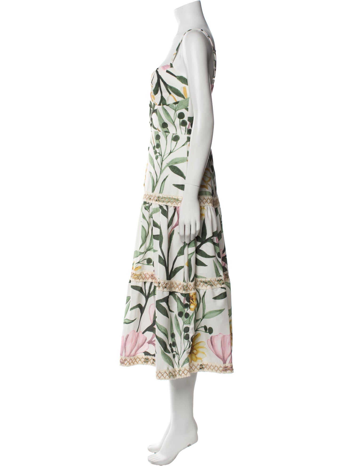 PatBO Floral Print Midi Length Dress