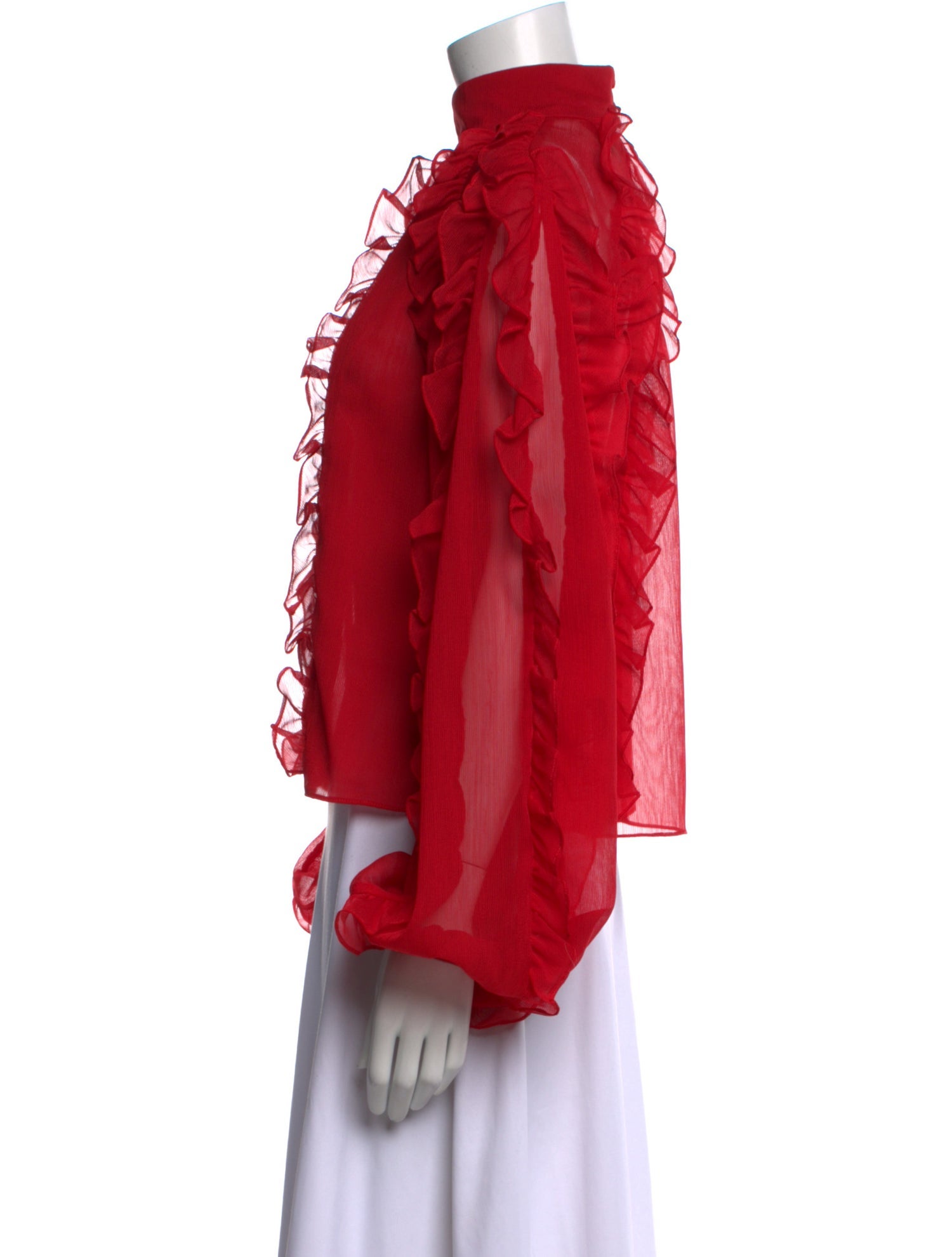 PatBO Mock Neck Long Sleeve Blouse