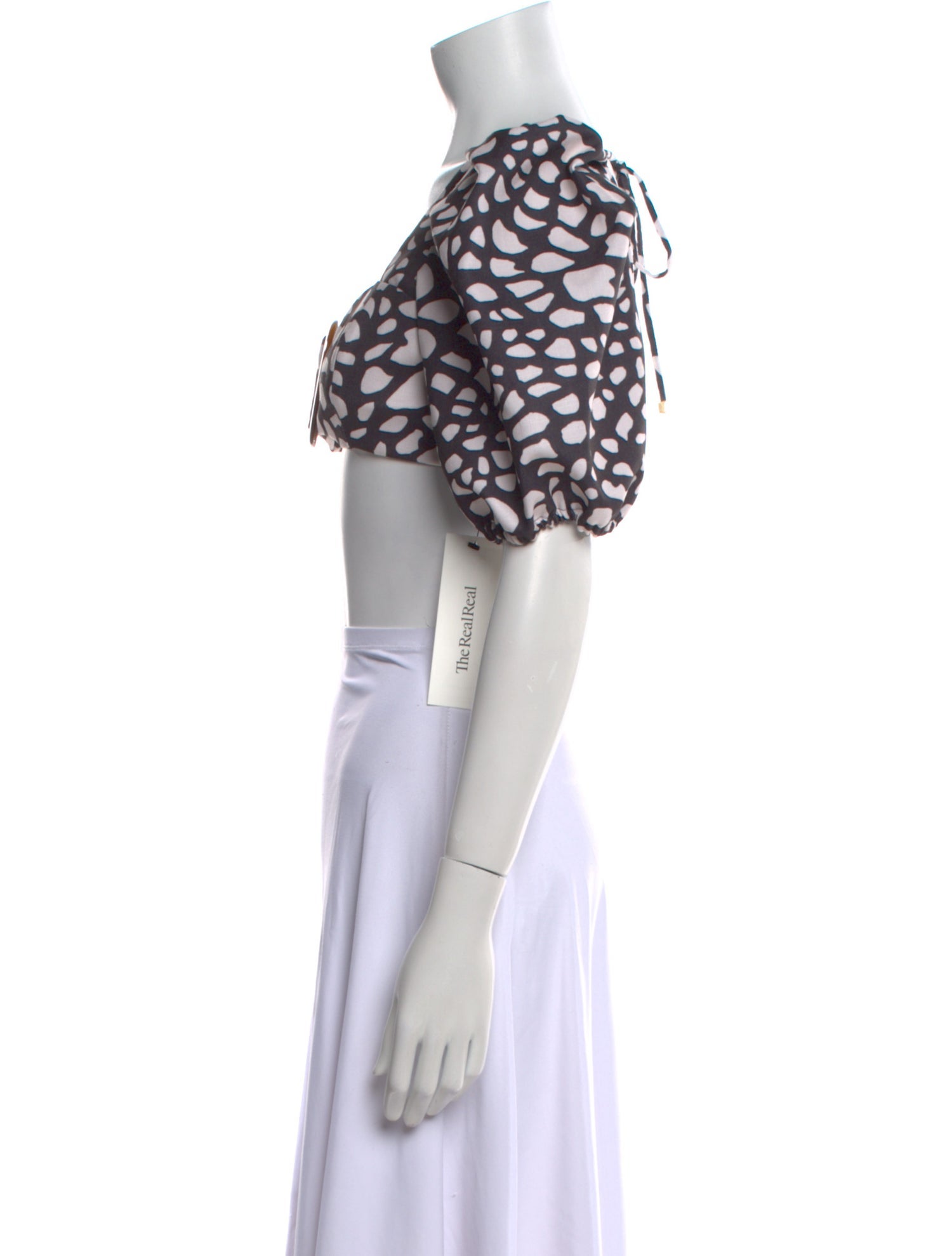 PatBO Printed Square Neckline Crop Top