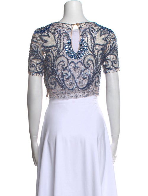 PatBO Paisley Print Crew Neck Crop Top