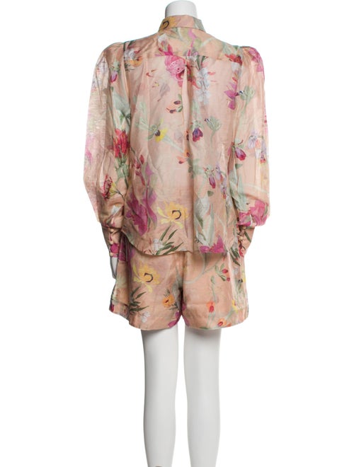 PatBO Floral Print Pleated Accents Short Set