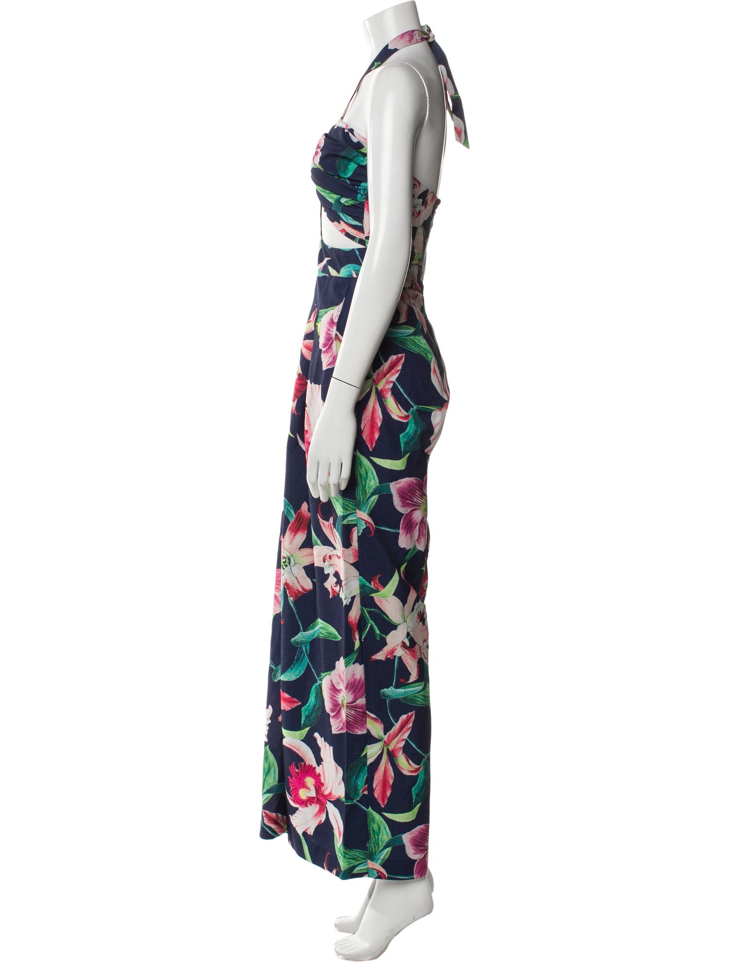PatBO Floral Print Halterneck Jumpsuit