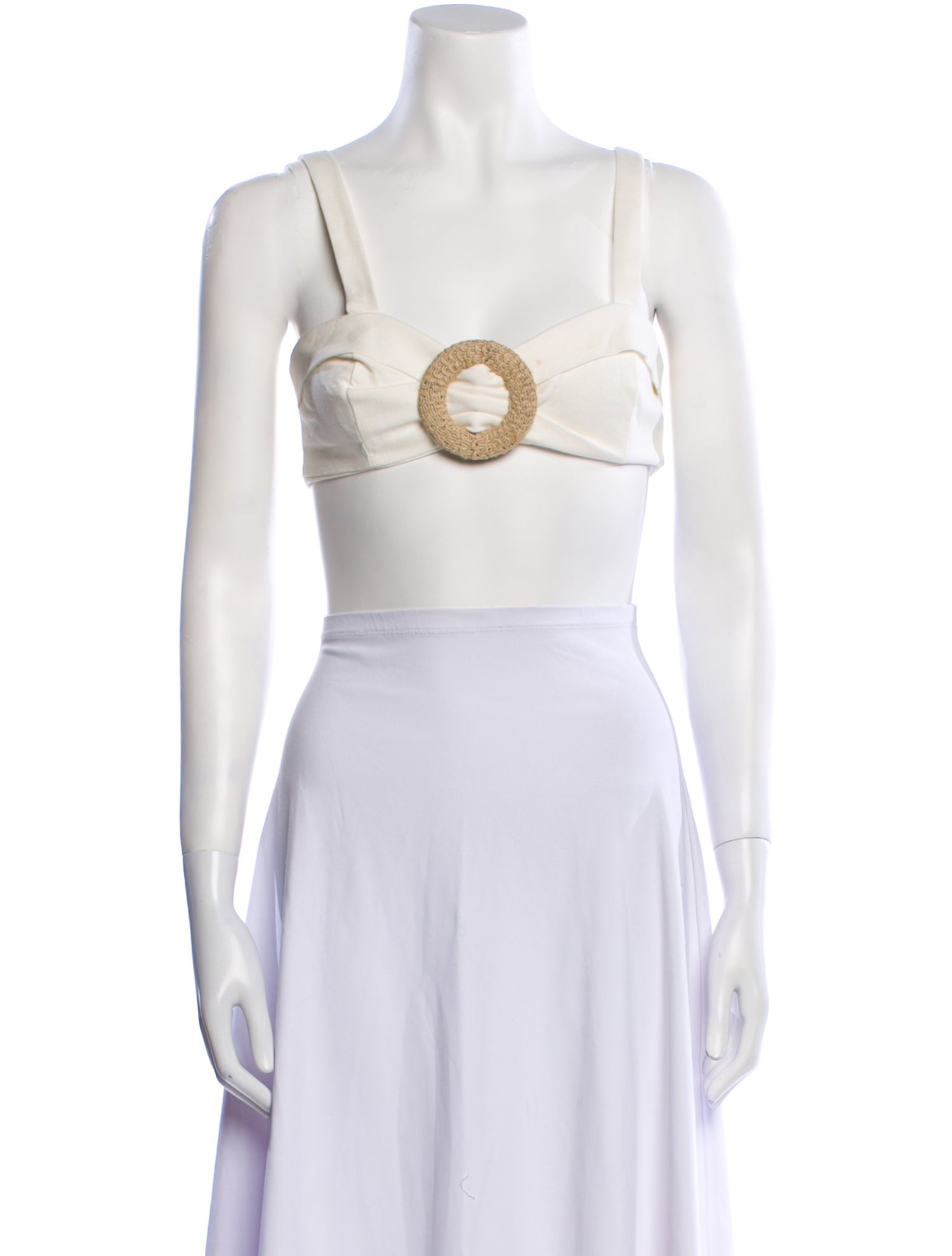 PatBO Square Neckline Sleeveless Crop Top