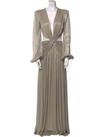 PatBO Plunge Neckline Long Dress