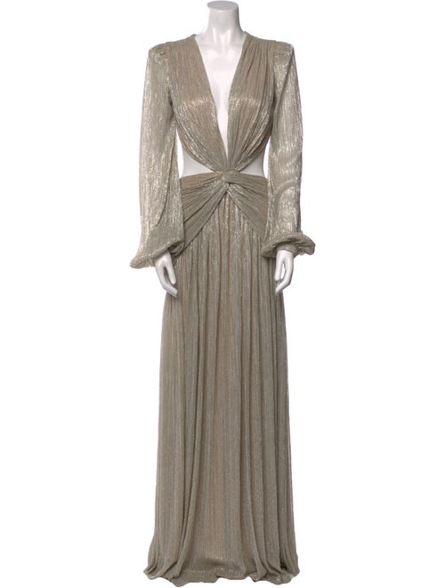 PatBO Plunge Neckline Long Dress