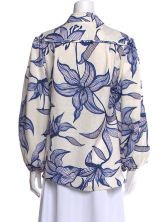 PatBO Printed V-Neck Blouse