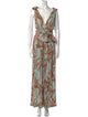 PatBO Printed Plunge Neckline Jumpsuit