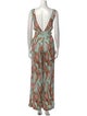 PatBO Printed Plunge Neckline Jumpsuit