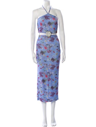 PatBO Floral Print Midi Length Dress