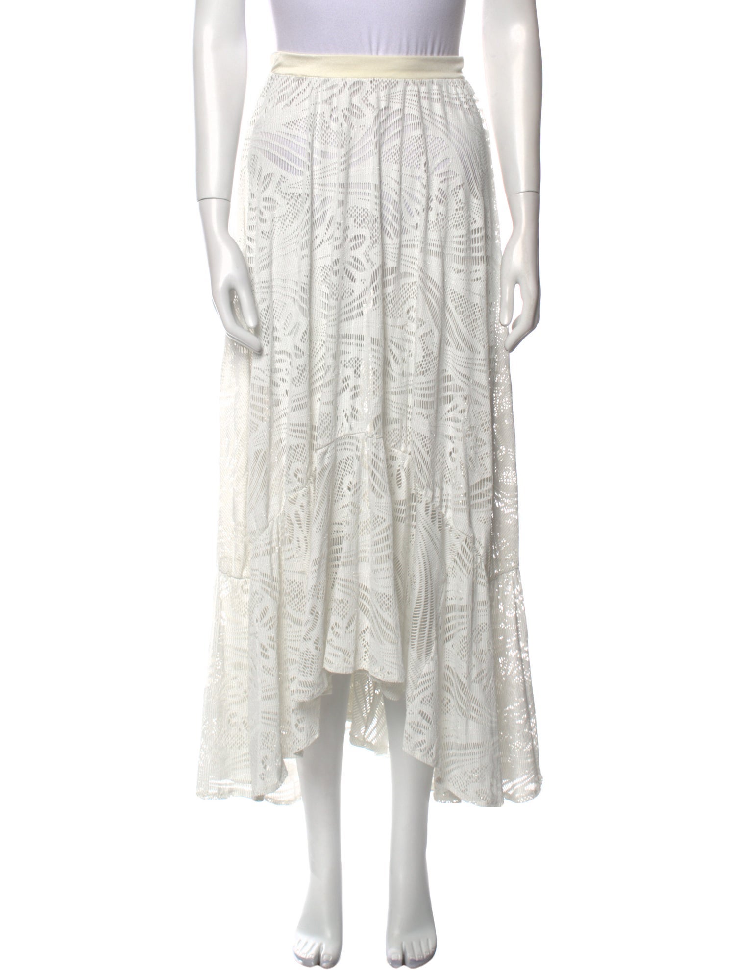 PatBO Lace Pattern Midi Length Skirt