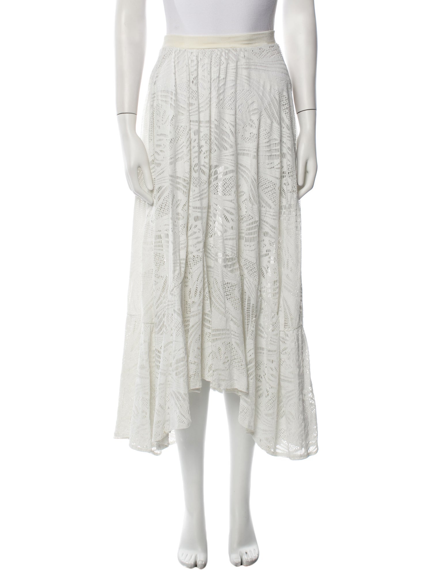 PatBO Lace Pattern Midi Length Skirt