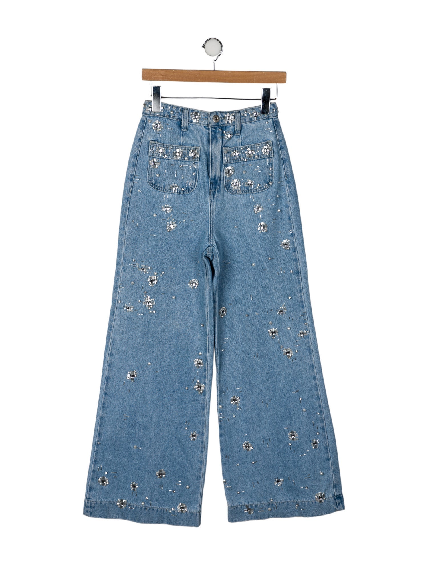PatBO High-Rise Wide Leg Jeans