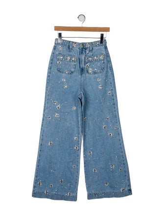PatBO High-Rise Wide Leg Jeans