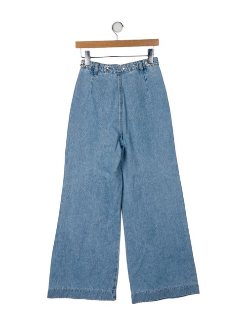 PatBO High-Rise Wide Leg Jeans